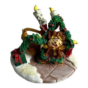 Lumiere & Cogsworth Replace. 2005 Beauty and the Beast Disney Christmas Village